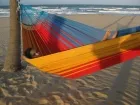 Vida de la luz especial - family hammock with macrame fringe by MacaMex MA-01122 color multicolor