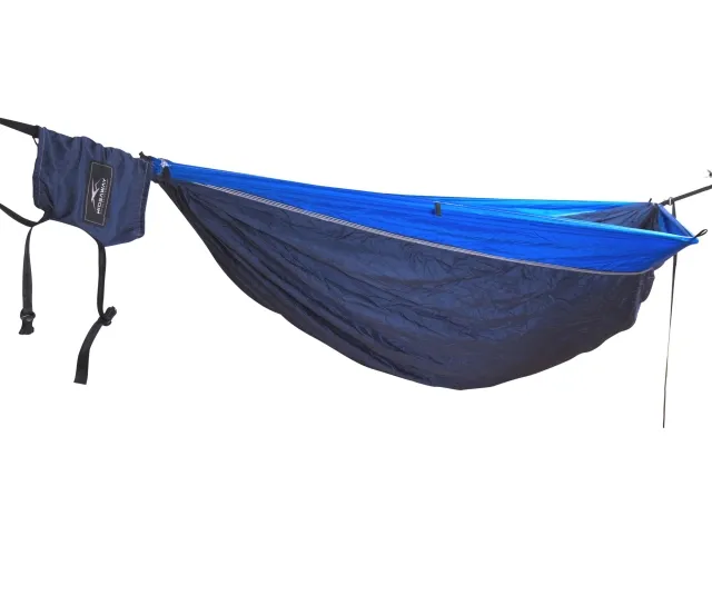 Camper Double Hammock Lightblue / Navy / Lightblue by Hideaway Outfitters HO-0010171617 color blue