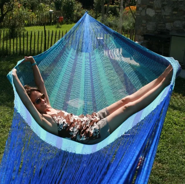 Mexikanische Hängematte Family Caribe plus by MacaMex MA-00247 color blue