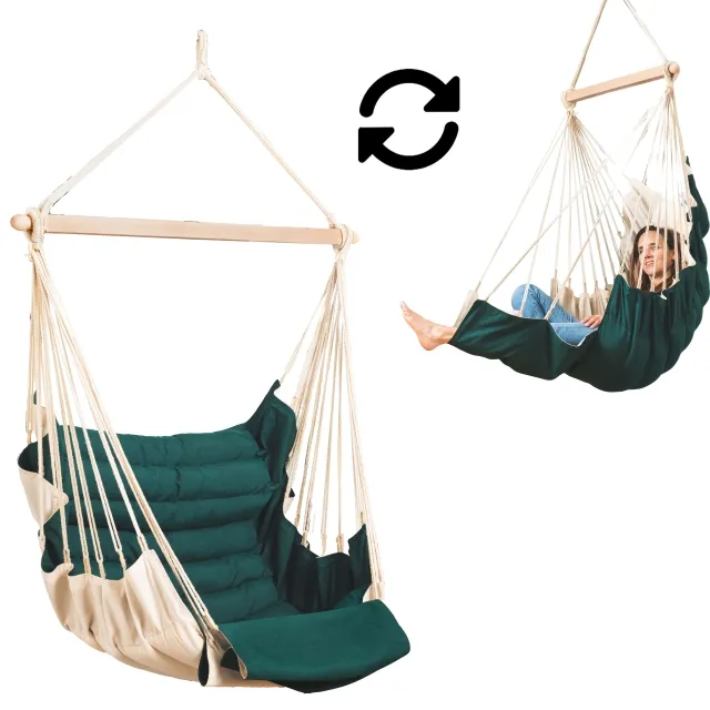 SoftChair  Hängesitz grün-creme  wetterfest (FSC™ certified) by MacaMex MA-11503 color green